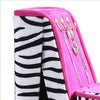 High Heel Zebra Shoe Jewelry Box with 3 Hooks Multicolor By Casagear Home BM240356