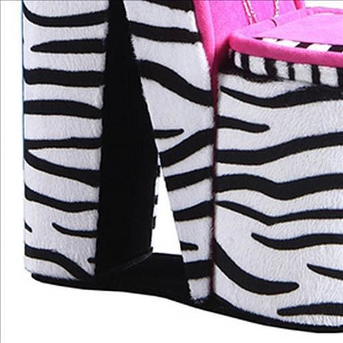 High Heel Zebra Shoe Jewelry Box with 3 Hooks Multicolor By Casagear Home BM240356