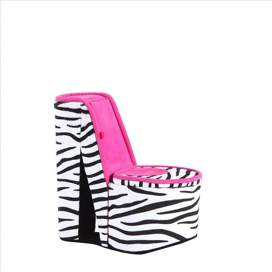 High Heel Zebra Shoe Jewelry Box with 2 Hooks, Multicolor By Casagear Home
