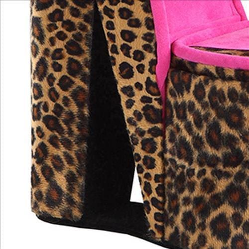 High Heel Cheetah Shoe Jewelry Box with 2 Hooks Multicolor By Casagear Home BM240365