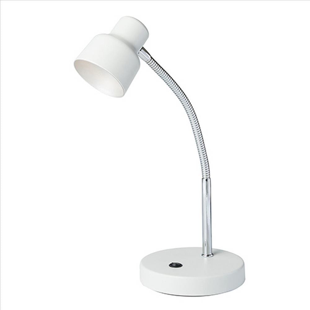 Table Lamp | Adjustable Gooseneck | Shade | White