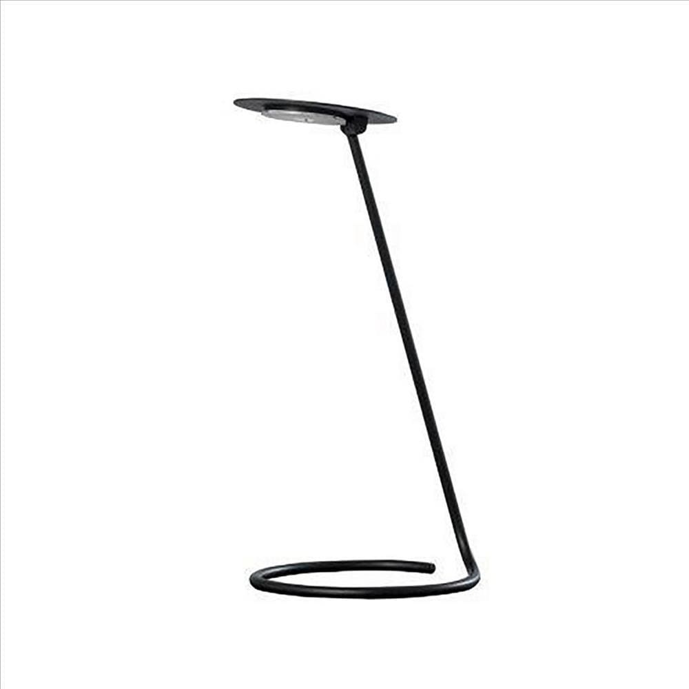 Desk Lamp with Pendulum Style and Flat Saucer Shade, Black By Casagear Home
