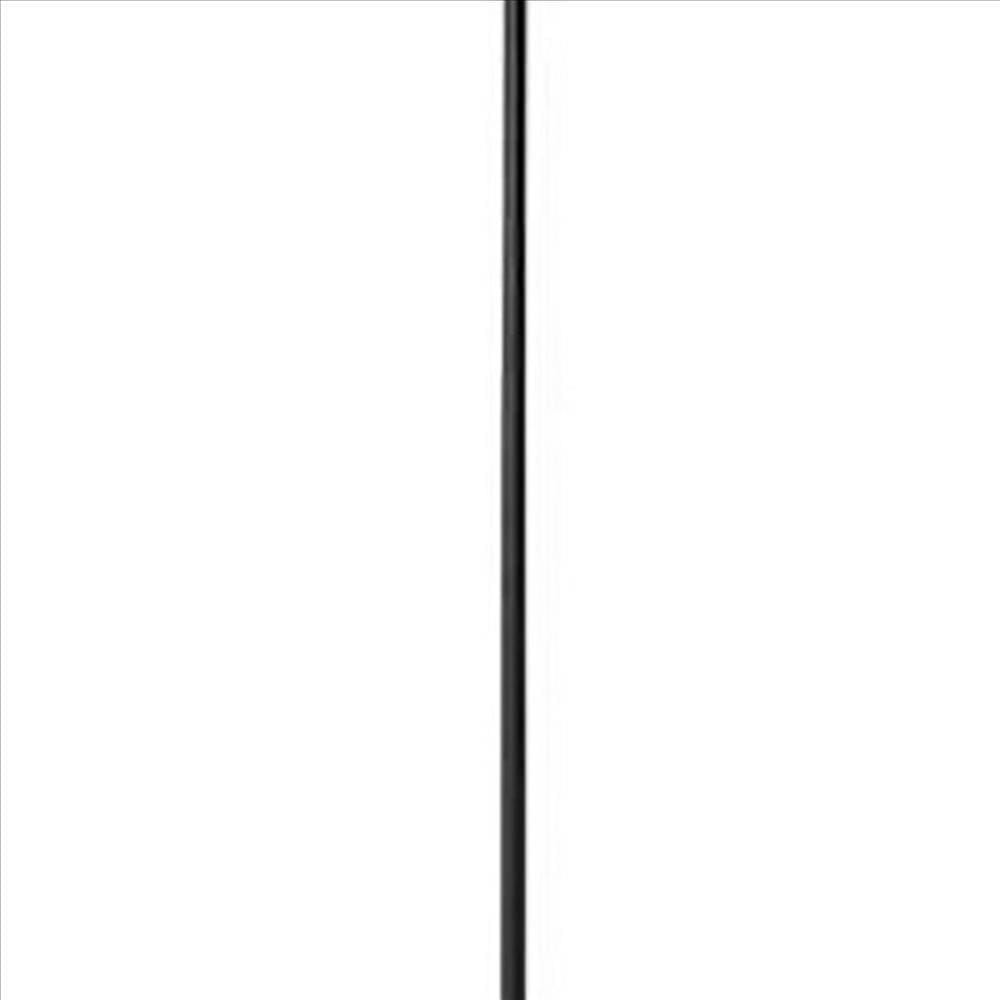 Floor Lamp with Adjustable Torchiere Head and Sleek Metal Body Black By Casagear Home BM240394