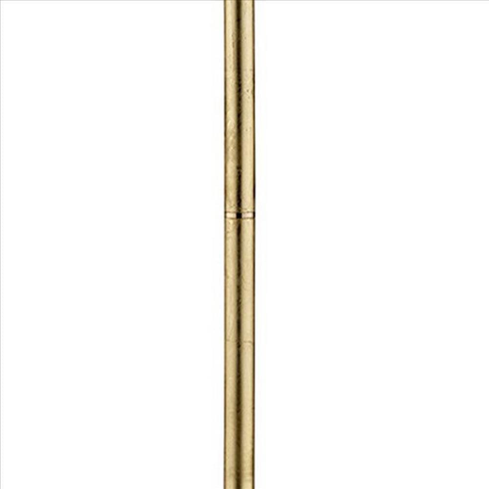 Floor Lamp with Hanging Crystal Accents White and Gold By Casagear Home BM240410