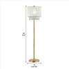 Floor Lamp with Hanging Crystal Accents White and Gold By Casagear Home BM240410