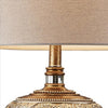 Table Lamp with Floral pattern Metal Body Silver and Gold By Casagear Home BM240417