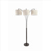 Floor Lamp with 3 Arched Arms and Fabric Shades, Bronze By Casagear Home