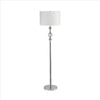 Floor Lamp | Metal Frame | Crystal Accent | White