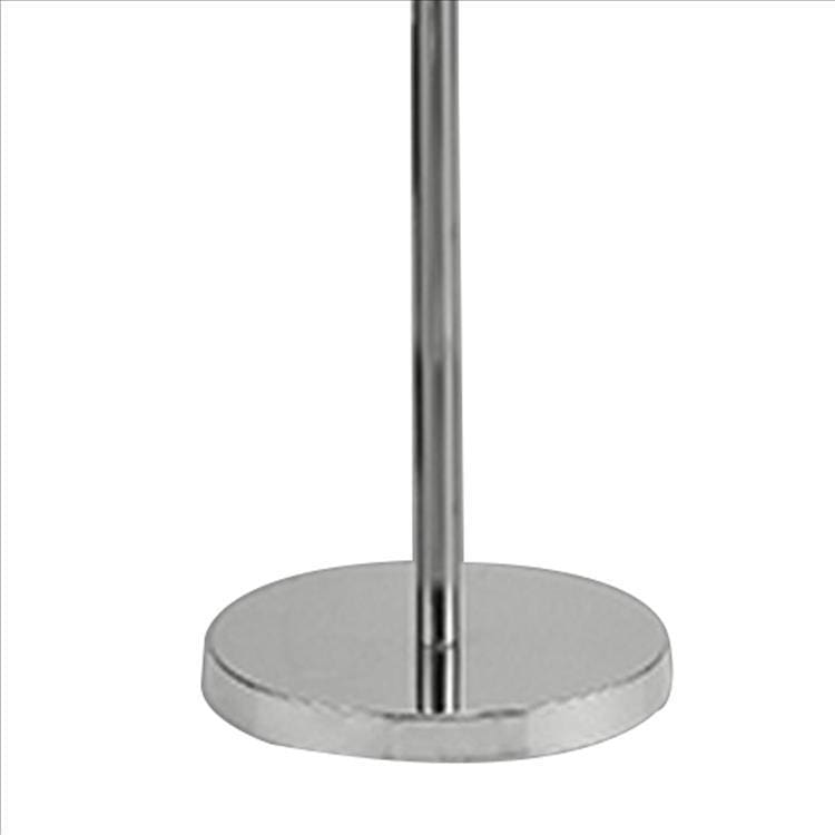 Floor Lamp with Metal Frame and Crystal Accent White By Casagear Home BM240432