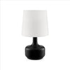 Table Lamp | Teardrop Metal Base | Fabric Shade | Black