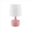 Table Lamp | Teardrop Metal Base | Fabric Shade | Pink