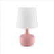 Table Lamp | Teardrop Metal Base | Fabric Shade | Pink