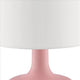 Table Lamp with Teardrop Metal Base and Fabric Shade Pink By Casagear Home BM240454