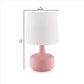 Table Lamp with Teardrop Metal Base and Fabric Shade Pink By Casagear Home BM240454