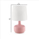 Table Lamp with Teardrop Metal Base and Fabric Shade Pink By Casagear Home BM240454