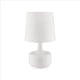 Table Lamp | Teardrop Metal Base | Fabric Shade | White