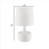 Table Lamp with Teardrop Metal Base and Fabric Shade White By Casagear Home BM240455