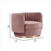 Contemporary Style Swivel Chair with Vertical Tufted Channels Purple By Casagear Home BM240696