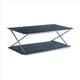 Coffee Table | 51" Metal | Open Shelf | Gray & Silver