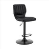 21 Inch Metal and Leatherette Swivel Bar Stool, Black By Casagear Home