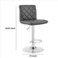 20 Inch Metal and Leatherette Swivel Bar Stool Gray and Silver By Casagear Home BM240747