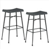 Backless Metal Barstool with Perforated Top, Set of 2, Gray By Casagear Home
