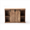 Rustic Media Cabinet with Barn Door and Open Storage Natural By Casagear Home BM240807