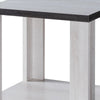 End Table with Wooden Open Bottom Shelf White and Gray By Casagear Home BM240840