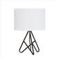 Angled Hairpin Base Metal Table Lamp with Fabric Shade, Black By Casagear Home