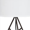 Angled Hairpin Base Metal Table Lamp with Fabric Shade Black By Casagear Home BM240861