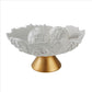 Bowl with Baroque Scroll Design with 2 Spheres, White By Casagear Home