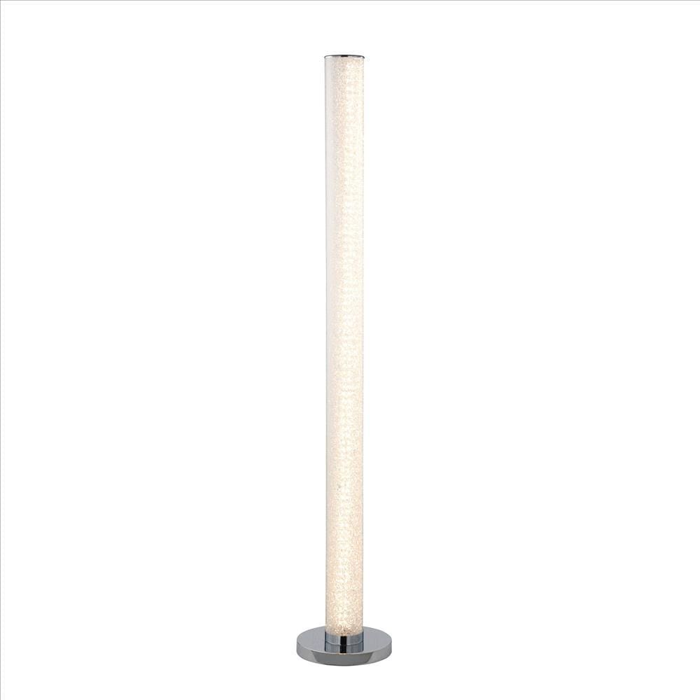 Floor Lamp | Column Style | Sandrock Acrylic Tube | Clear