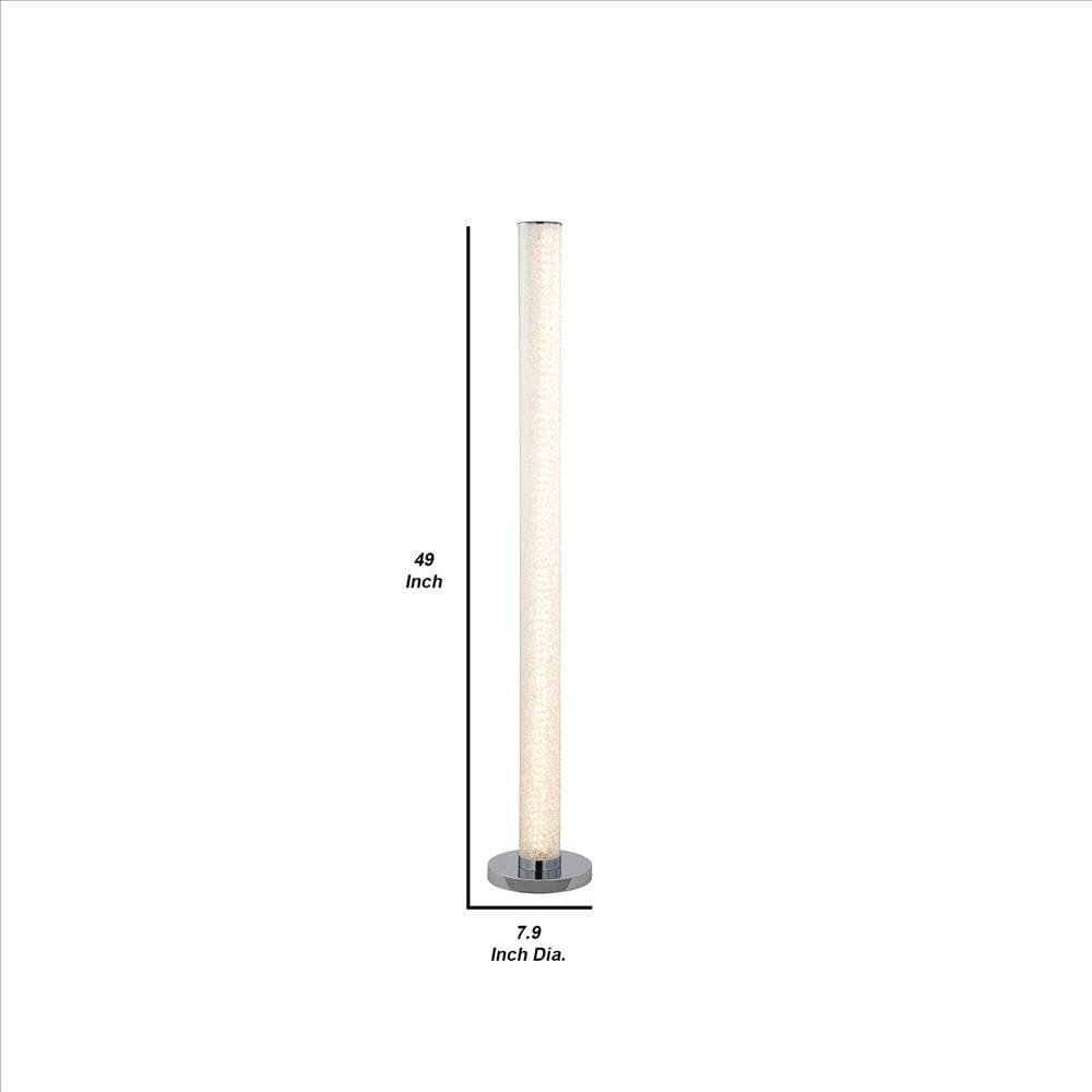 Column Style Floor Lamp with Sandrock Acrylic Tube Clear By Casagear Home BM240869