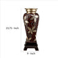 Decor Vase with Urn Shape Body and Foliage Pattern Brown By Casagear Home BM240873