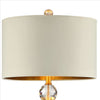 Floor Lamp with Crystal Orb and Metal Stalk Support Gold By Casagear Home BM240877
