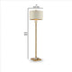 Floor Lamp with Crystal Orb and Metal Stalk Support Gold By Casagear Home BM240877