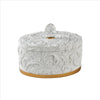 Jewelry Box | Baroque Scroll Design | Crystal Accent | White