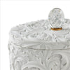 Jewelry Box with Baroque Scroll Design and Crystal Accent White By Casagear Home BM240880