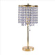 Table Lamp | Metal Stalk | Hanging Crystal Shade | Gold