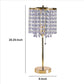 Metal Stalk Design Table Lamp with Hanging Crystals Shade Gold By Casagear Home BM240890