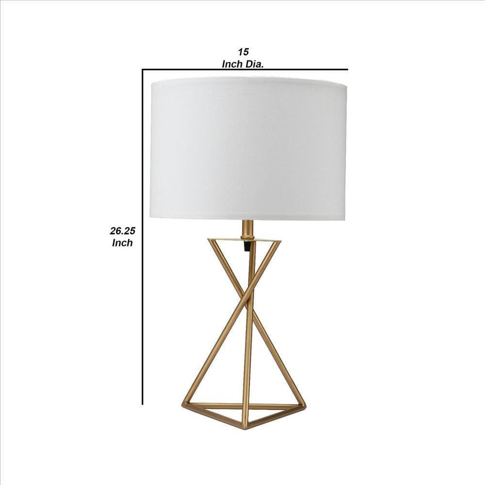 Metal Tripod Legs Table Lamp with Rotary Switch Gold By Casagear Home BM240895