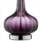 Onion Shaped Body Glass Table Lamp with Tapered Shade Purple By Casagear Home BM240896