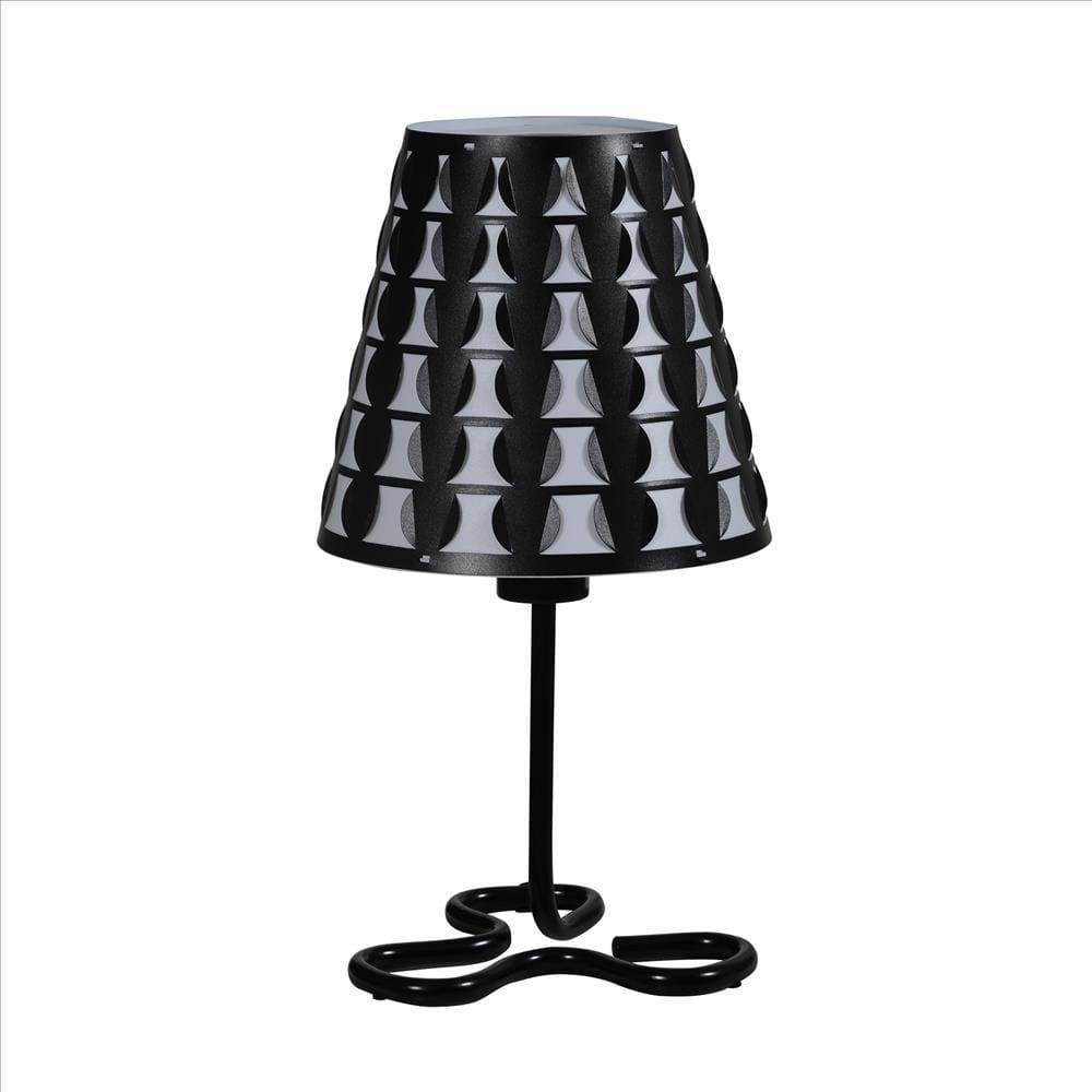 Table Lamp | Plastic Shade | Open Clover Base | Black