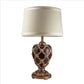 Polyresin Urn Shaped Table Lamp with Diamond Stencils Pattern, Brown By Casagear Home