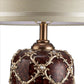 Polyresin Urn Shaped Table Lamp with Diamond Stencils Pattern Brown By Casagear Home BM240901