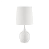 Table Lamp | Pot Bellied Metal Body | 3 Way Switch | White