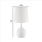 Pot Bellied Shape Metal Table Lamp with 3 Way Switch White By Casagear Home BM240905