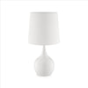 Pot Bellied Shape Metal Table Lamp with 3 Way Switch, White By Casagear Home