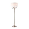 Stalk Design Metal Floor Lamp with Hanging Crystal Accent, Silver By Casagear Home