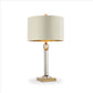 Table Lamp with Crystal Orb and Metal Stalk Support, Gold By Casagear Home